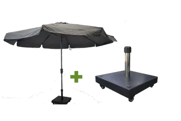 Syros 350cm grijs met verrijdbare 50kg voet - afbeelding 7