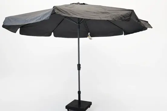 Syros 350cm grijs met verrijdbare 50kg voet parasol, Madison, tuinmeubels