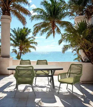 Tafel davos deens ovaal 200x100cm sfeerbeeld, Lesli Living, tuinmeubels.nl