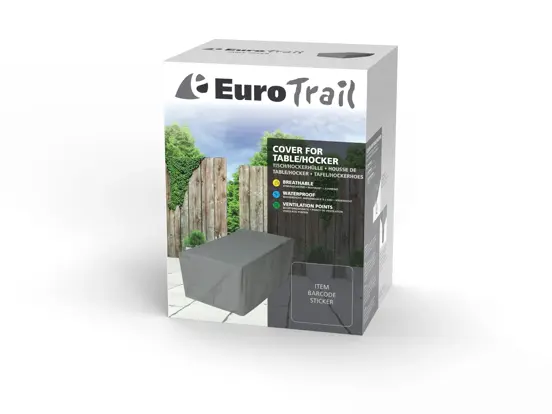 Tafelhoes ca 140x80x75cm grijs verpakking, Eurotrail, tuinmeubels