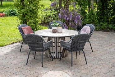 Triton dining stoel zwartgrijs, Garden Impressions, tuinmeubels.nl