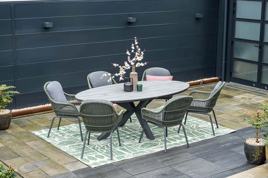 Triton dining stoel zwart groen, Garden Impressions, tuinmeubels.nl