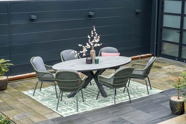 Triton dining stoel zwart groen, Garden Impressions, tuinmeubels.nl