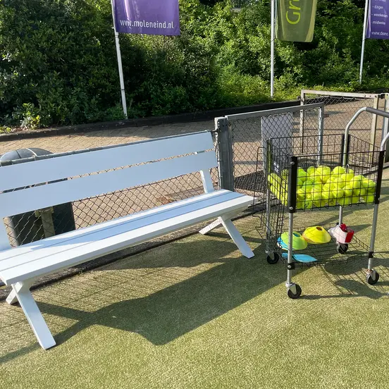 Tuinbank Crossway alu L160 cm wit mat - afbeelding 7