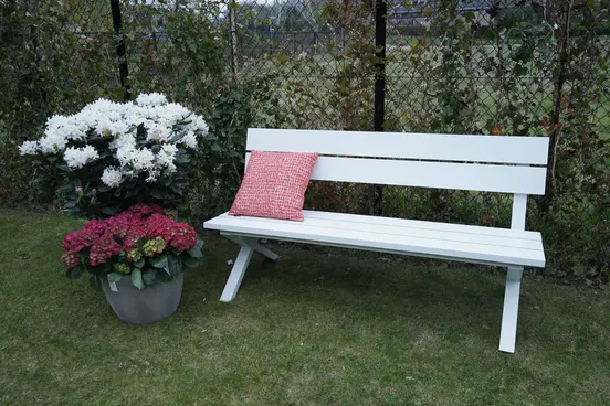 Tuinbank Crossway alu L160 cm wit mat sfeer, Vita, Tuinmeubels.nl