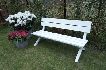 Tuinbank Crossway alu L160 cm wit mat sfeer, Vita, Tuinmeubels.nl