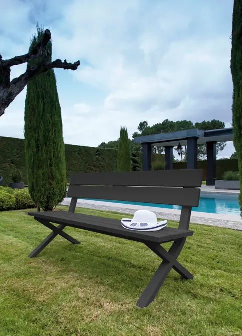Tuinbank Crossway alu L160cm antraciet sfeer, Vita, tuinmeubels