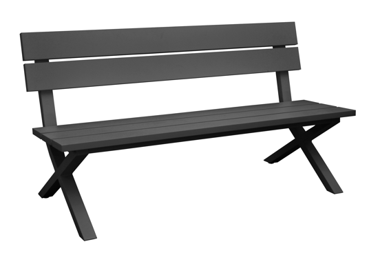 Tuinbank Crossway alu L160cm antraciet, Vita, tuinmeubels