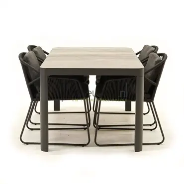 Tuinset Accor antra met Castilla Negro 160cm tafel www.tuinmeubels.nl