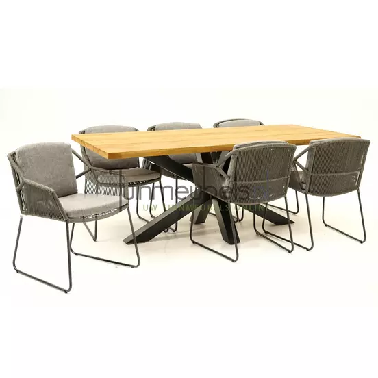 Tuinset Accor mid grey met Spectral 200cm tafel van 4 Seasons Outdoor - afbeelding 1