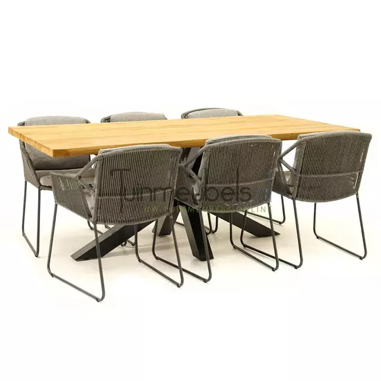 Tuinset Accor mid grey met Spectral 200cm tafel van 4 Seasons Outdoor - afbeelding 2