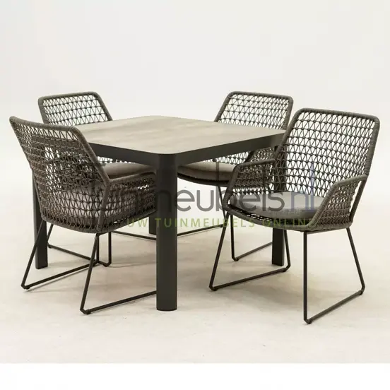 Tuinset Babilonia met Castilla negro 100x100cm tafel - afbeelding 3