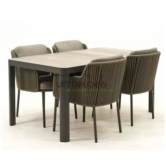 Tuinset Bernini met Castilla Negro 160cm tafel www.tuinmeubels.nl