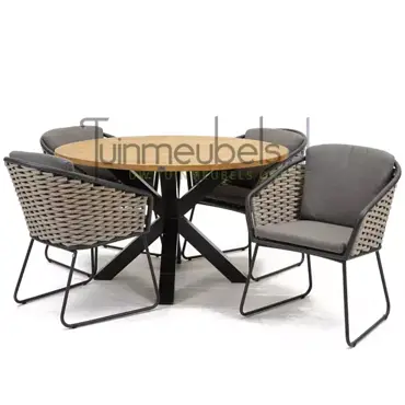 Tuinset Bo dining met Spectral tafel rond 130cm, tuinmeubels.nl, foto 1