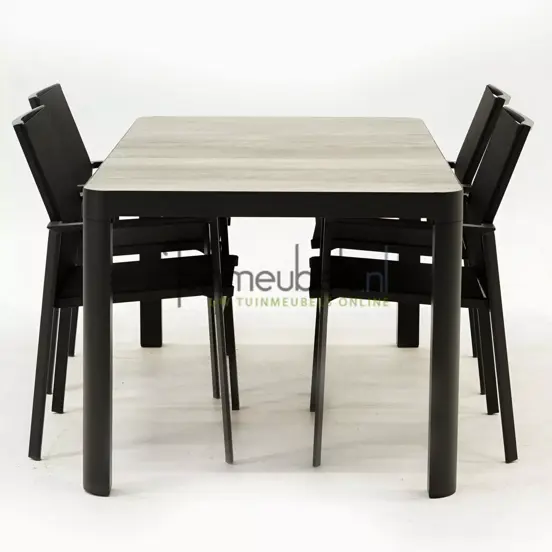 Tuinset Delia zwart met Castilla 160cm tafel - afbeelding 4