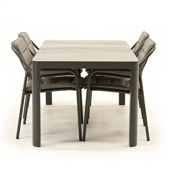 Tuinset Eco met Castilla Negro 160cm tafel www.tuinmeubels.nl