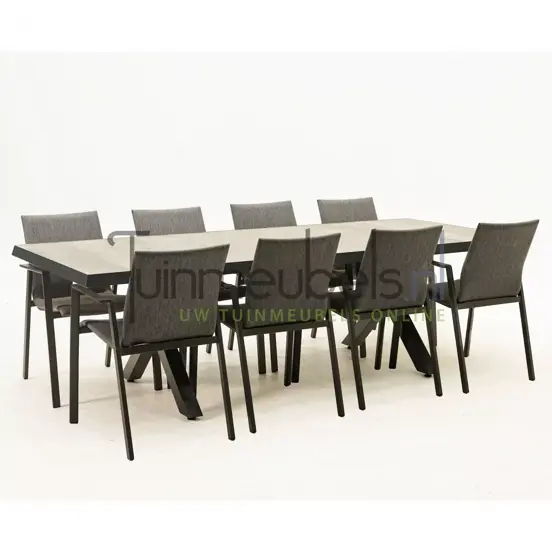 Tuinset Fardau met Castilla negro kruispoot 240cm tafel - afbeelding 2