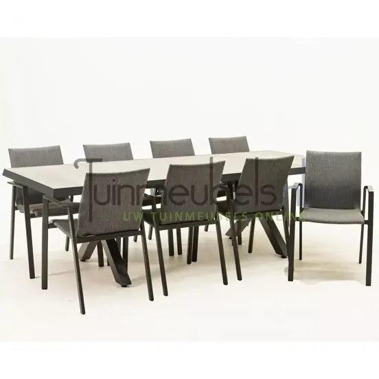 Tuinset Fardau met Castilla negro kruispoot 240cm tafel - afbeelding 3