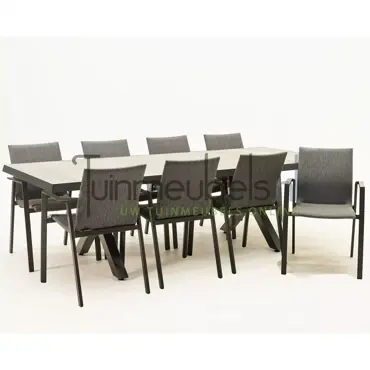 Tuinset Fardau met Castilla negro kruispoot 240cm tafel - afbeelding 3