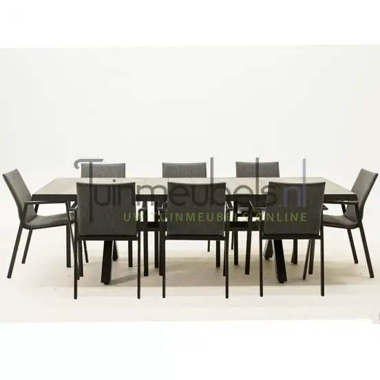 Tuinset Fardau met Castilla negro kruispoot 240cm tafel - afbeelding 4