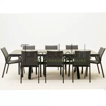 Tuinset Fardau met Castilla negro kruispoot 240cm tafel - afbeelding 4