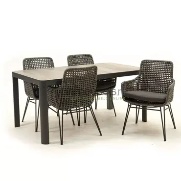 Tuinset Opera met Castilla Negro 160cm tafel www.tuinmeubels.nl