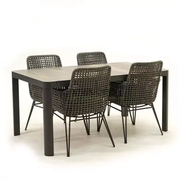 Tuinset Opera met Castilla Negro 160cm tafel www.tuinmeubels.nl
