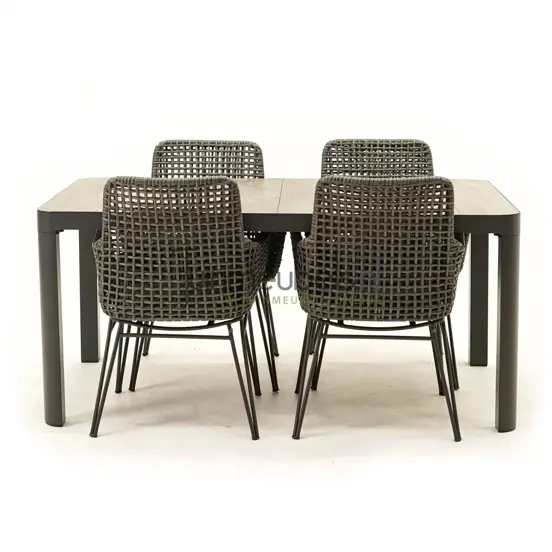 Tuinset Opera met Castilla Negro 160cm tafel www.tuinmeubels.nl