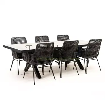 Tuinset Opera met Castilla negro kruispoot 240cm tafel - afbeelding 2