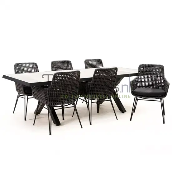 Tuinset Opera met Castilla negro kruispoot 240cm tafel - afbeelding 3