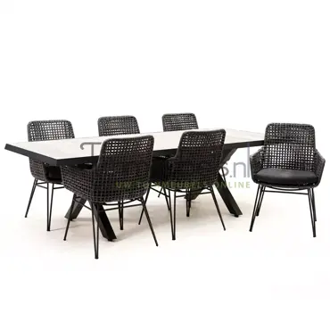 Tuinset Opera met Castilla negro kruispoot 240cm tafel - afbeelding 3
