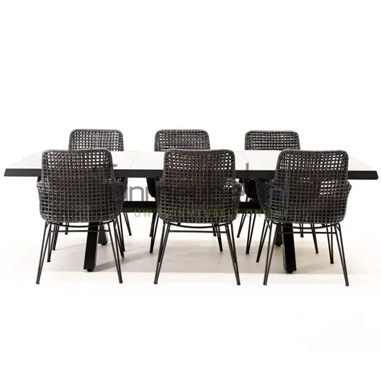 Tuinset Opera met Castilla negro kruispoot 240cm tafel - afbeelding 4