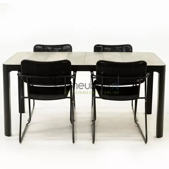 Tuinset Swing zwart met Castilla 160cm tafel - afbeelding 4