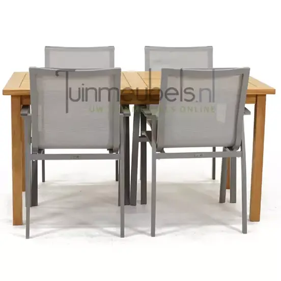Tuinset Torino stapelbaar met Neva tafel 144 cm, tuinmeubels.nl, foto 2