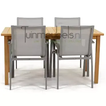 Tuinset Torino stapelbaar met Neva tafel 144 cm, tuinmeubels.nl, foto 2