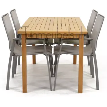Tuinset Torino stapelbaar met Neva tafel 144 cm, tuinmeubels.nl, foto 3