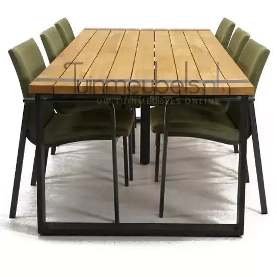 Tuinstoel Anzio dining Forest green met Alto 240 cm teaktafel, tuinmeubels.nl, foto 3