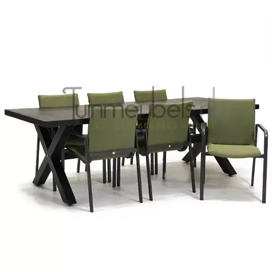 Tuinstoel Anzio dining forest green met braga 240 cm, tuinmeubels.nl, foto 1