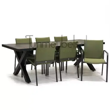 Tuinstoel Anzio dining forest green met braga 240 cm, tuinmeubels.nl, foto 1