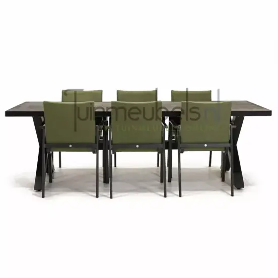 Tuinstoel Anzio dining forest green met braga 240 cm, tuinmeubels.nl, foto 2