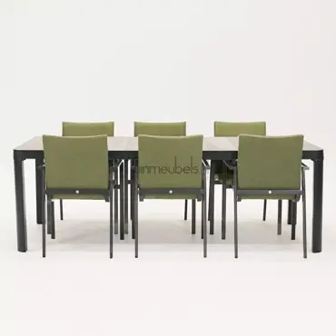 Tuinstoel Anzio dining Forest Green met Castilla negro 220 x 100 cm, tuinmeubels.nl, foto 2