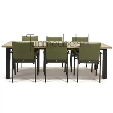 Tuinstoel Anzio dining Forest green met Derby 240 cm teaktafel, tuinmeubels.nl, foto 2