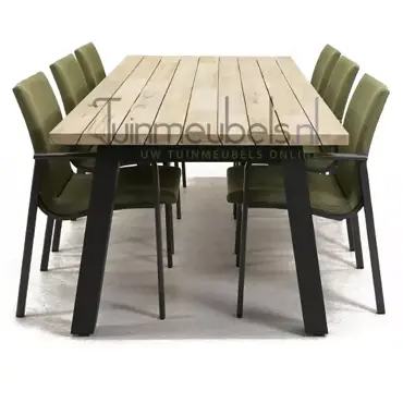 Tuinstoel Anzio dining Forest green met Derby 240 cm teaktafel, tuinmeubels.nl, foto 3