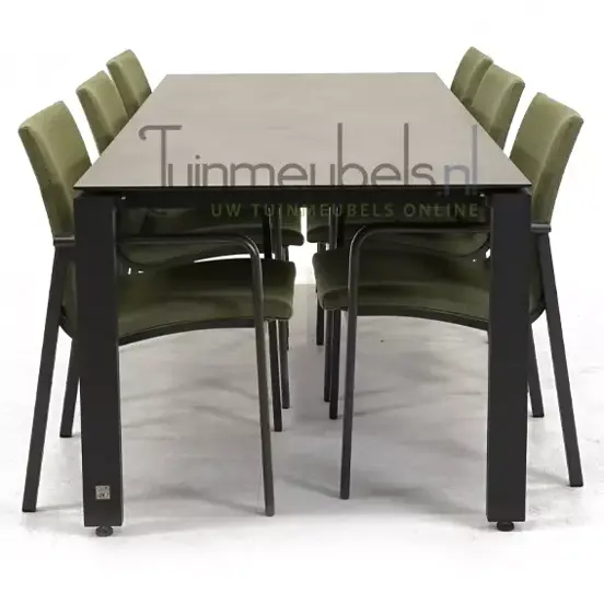 Tuinstoel Anzio dining Forest green met GOA HPL 220 cm donker grijs, tuinmeubels.nl, foto 3