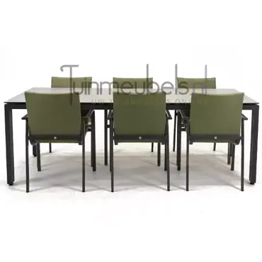 Tuinstoel Anzio dining Forest green met GOA HPL 220 cm licht grijs, tuinmeubels.nl, foto 2