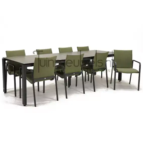 Tuinstoel Anzio dining Forest green met GOA HPL 280 donker grijs