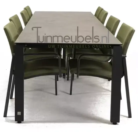 Tuinstoel Anzio dining Forest green met GOA HPL 280 donker grijs, tuinmeubels.nl, foto 3