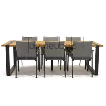 Tuinstoel Anzio dining Light Antracite met Alto 240 cm teaktafel, tuinmeubels.nl, foto 2