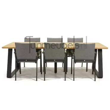 Tuinstoel Anzio dining Light Antracite met Basso 240 cm teaktafel, tuinmeubels.nl, foto 2