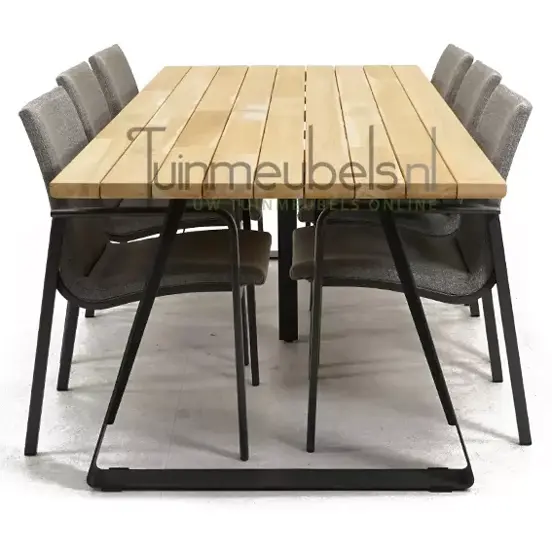 Tuinstoel Anzio dining Light Antracite met Basso 240 cm teaktafel, tuinmeubels.nl, foto 3